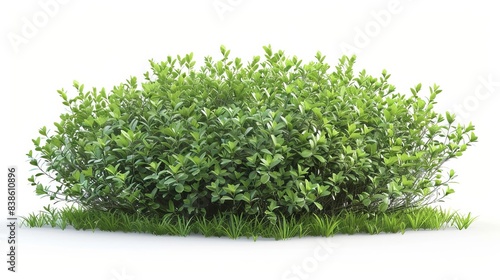 myoporum parvifolium bush isolated on white background 3d rendering of evergreen shrub digital illustration photo