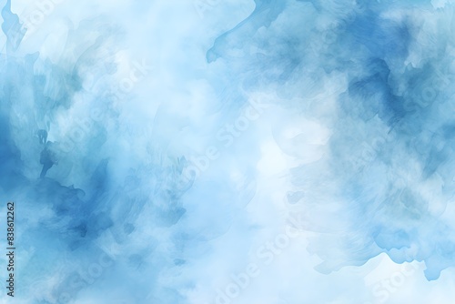 Hand painted abstract watercolor blue background
