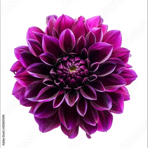 Purple Dahlia Isolated on White Background. Beautiful Dahlia Flower