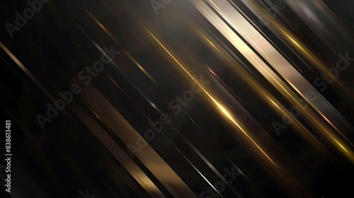 Futuristic abstract gold straight diagonal line on dark background