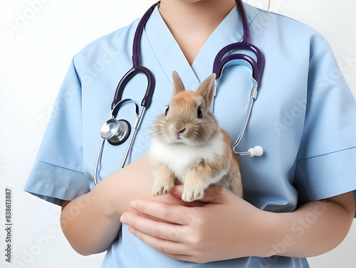 Animal Veterinary clinic, Healthy Pet on a Check Up Visit in Modern Veterinary Clinic with a Professional Caring, Pet Health Check Up, Cat ,dog, bird caring on vet hospital