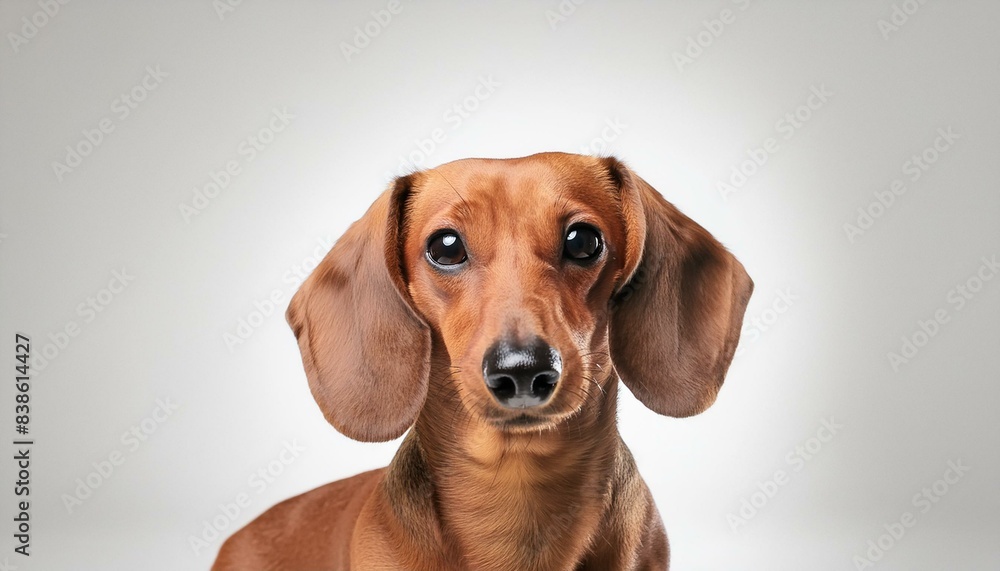 Brown dachshund dog over white background. Brown dachshund dog over white background.