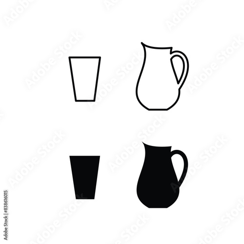 Pitcher icon vector logo design template