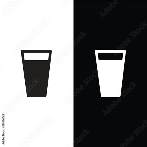 Drinking glass icon vector logo design template