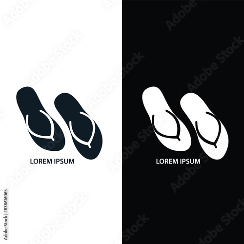 Flip flop icon vector logo design template