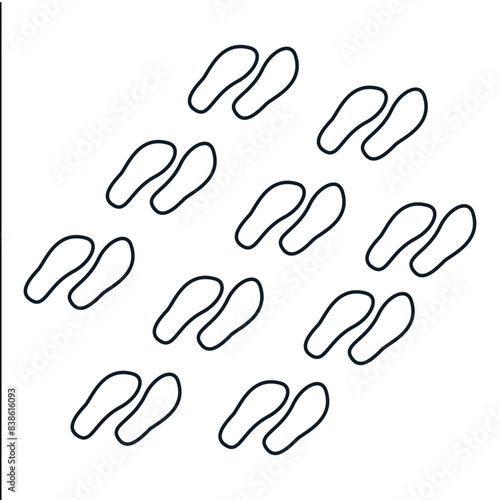 Flip flop icon vector logo design template