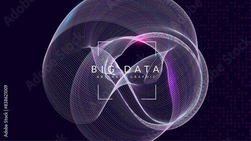 Big Data Background. Deep learning for future intelligence. Visual network on the backdrop of software engineering. Visualization of particles with financial value. Digit Background.