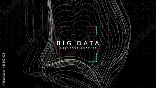 Digit Background. Future intelligence in innovative digits. Partial cover of a network banner. Particles of energy in global information. Technolog Background.