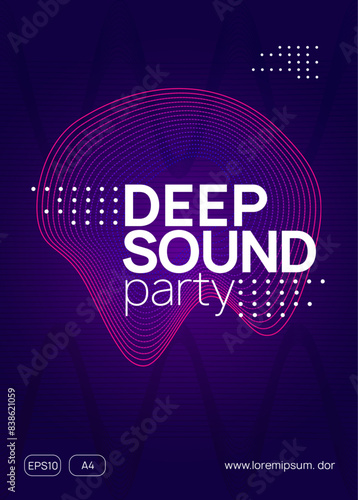 Music Poster. Party Design. Discotheque Concert Graphic. Green Fest Set. Nightclub Beat Illustration. Festival Cover. Blue Techno Magazine. Pink Music Poster