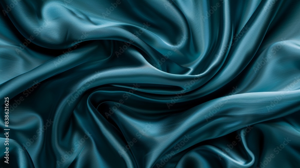 Deep teal silk with a glossy surface Deep teal silk with a glossy surface
