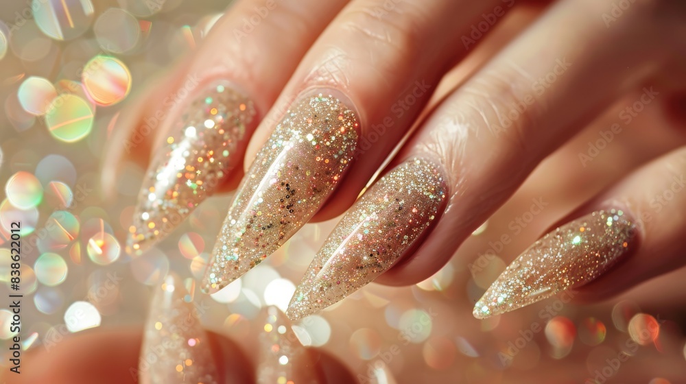 Champagne glitter with a sparkling effect Champagne glitter with a sparkling effect