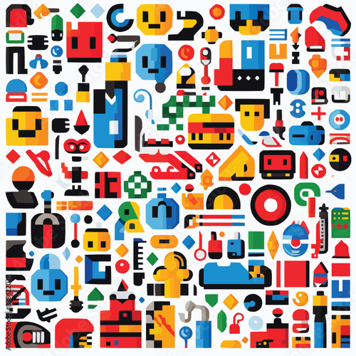 A Set of Cartoonish Icon Objects