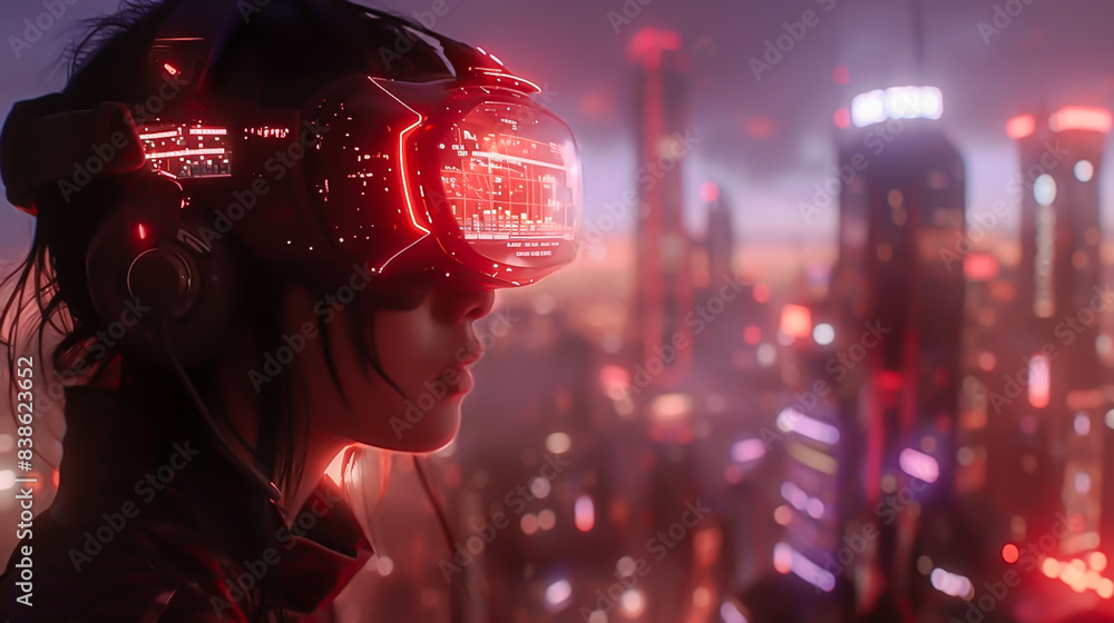 サイバーパンクの未来都市でのバーチャル体験 - Virtual Experience in a Cyberpunk Future City generative AI サイバーパンクの未来都市でのバーチャル体験 - Virtual Experience in a Cyberpunk Future City generative AI