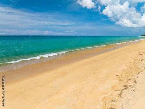 Aerial view of sea crashing waves White foaming waves on beach sand  Top view beach seascape view Nature sea ocean background