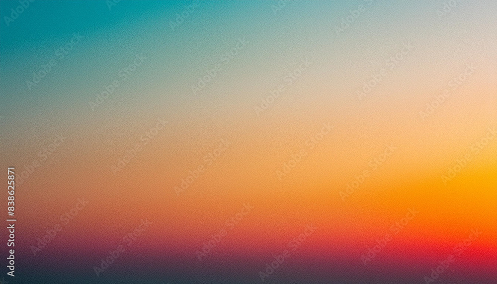 Naklejka premium vibrant retro gradient background, featuring a smooth blend of bold colors with a subtle grain texture. Ideal for adding a nostalgic touch to digital designs, posters, and social media graphics