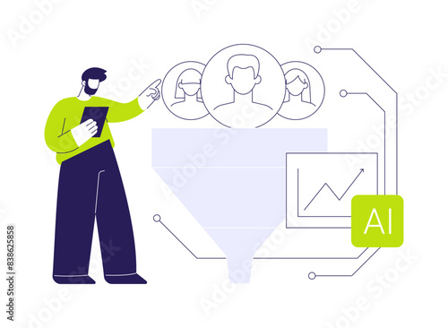 AI-Enhanced Sales Funnel Optimization abstract concept vector illustration. photo