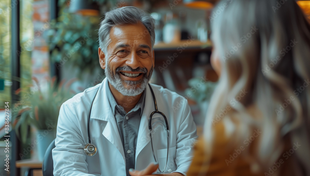 Friendly Senior Doctor Consulting with Patient in a Welcoming Office Friendly Senior Doctor Consulting with Patient in a Welcoming Office