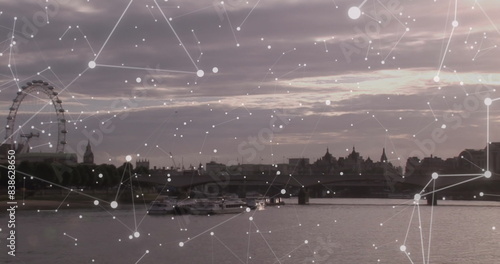 Photography Image of financial data processing over london cityscape