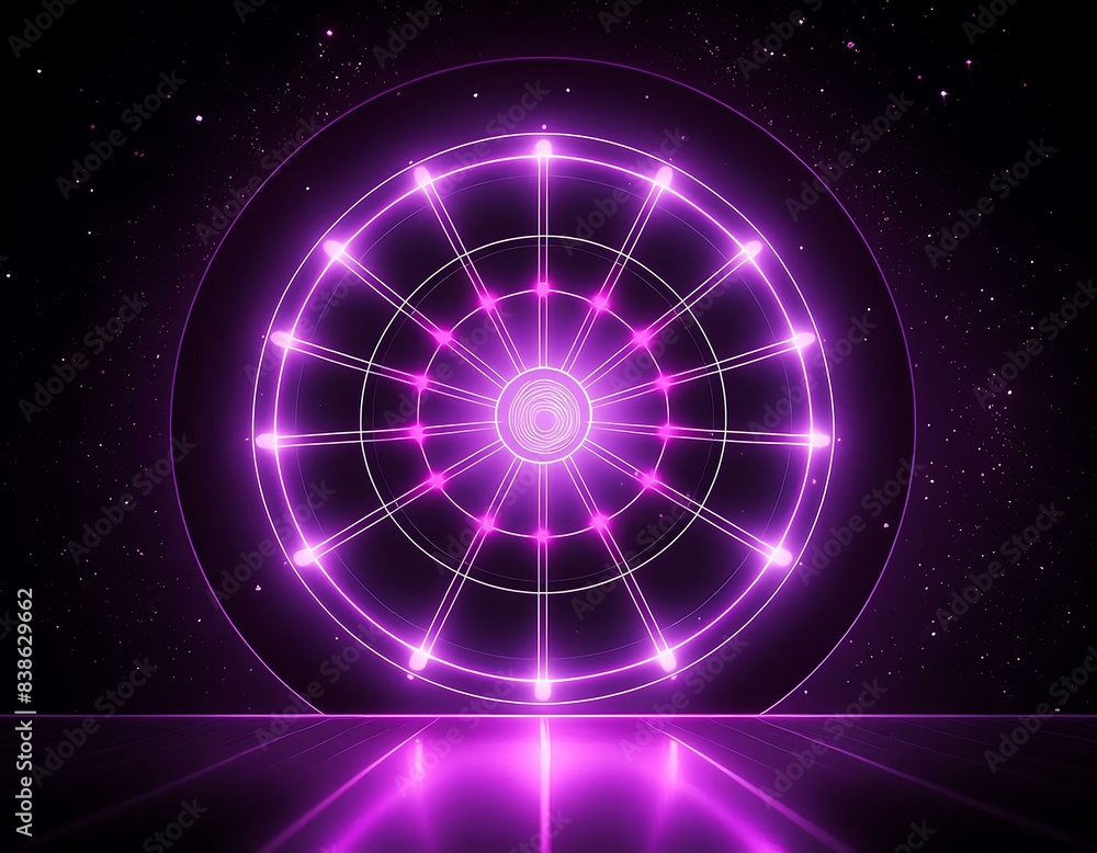 Obraz premium purple neon target