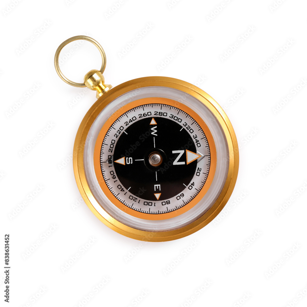 Compass isolated on white, top view. Navigation equipment Compass isolated on white, top view. Navigation equipment