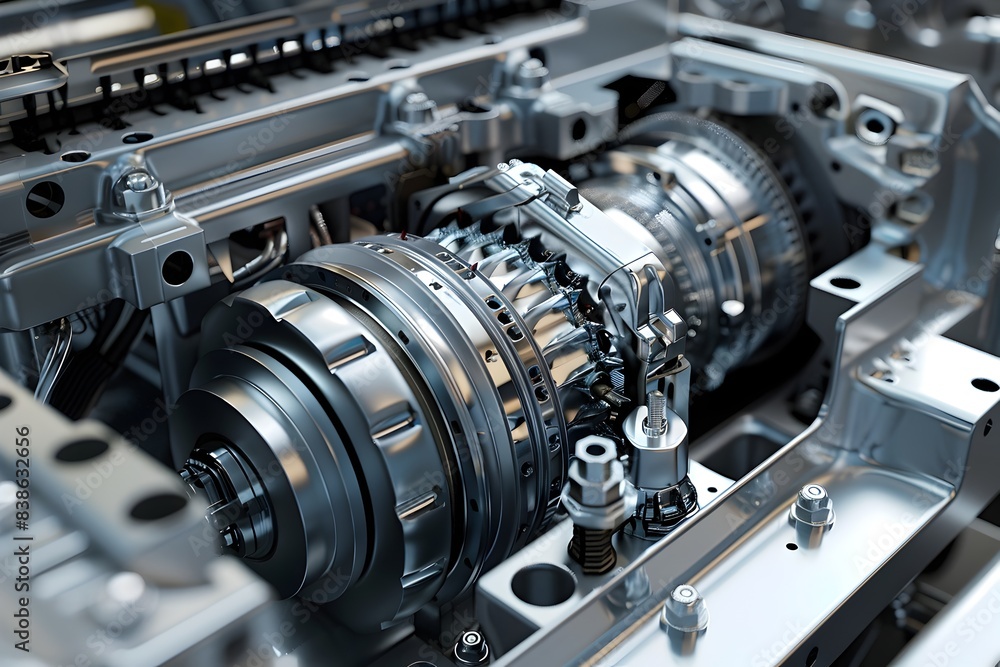 Detailed View of Transmission Mechanism Being Repaired Detailed View of Transmission Mechanism Being Repaired