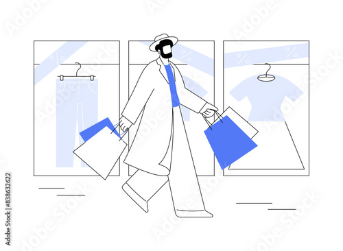 Enjoying shopping isolated cartoon vector illustrations.