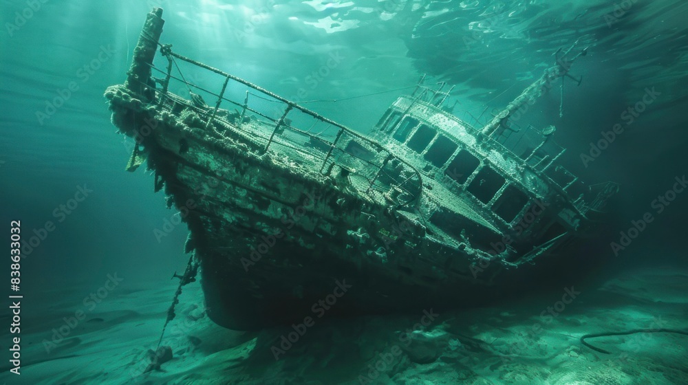 sunken ship under the sea sunken ship under the sea