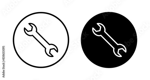 wrench icon vector isolated on white background. Wrench vector icon. Spanner symbol
