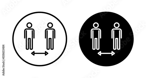 Social distancing icon vector isolated on white background. Keep distance sign. Coronavirus. Social Distancing and Self Quarantine.