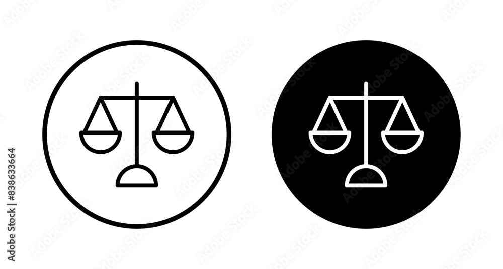Scales icon vector isolated on white background . Law scale icon. Justice sign Scales icon vector isolated on white background . Law scale icon. Justice sign