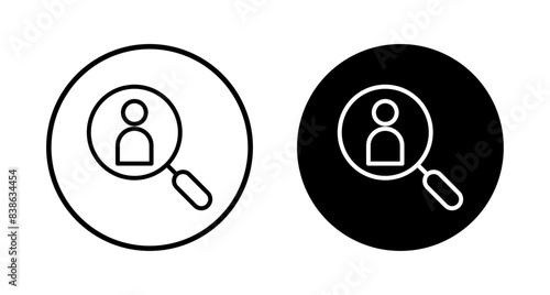 Hiring icon vector isolated on white background. Human resources concept. Recruitment. Search job vacancy icon. Hire. Find people icon