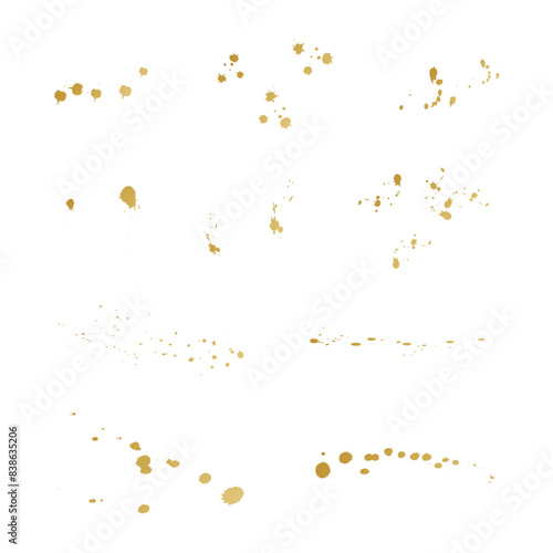 金色のしぶきのイラスト（10種類）