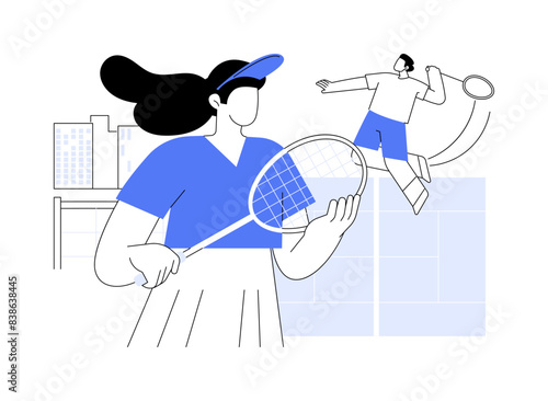 Tennis court isolated cartoon vector illustrations.
