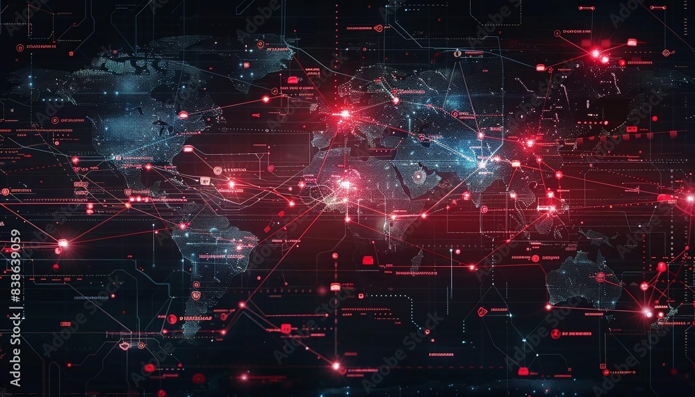 A cyber attack map showing realtime global threats and attacks A cyber attack map showing realtime global threats and attacks