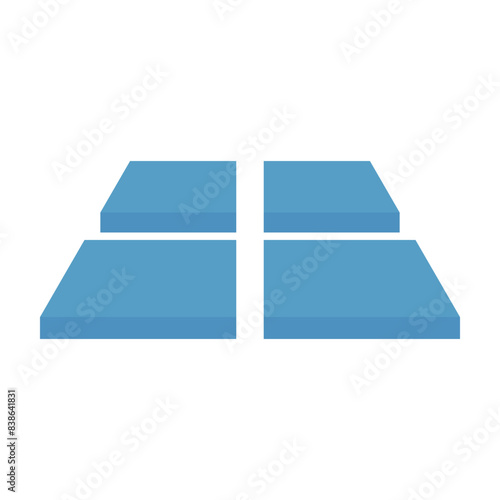 Tile floor construction vector icon consist of square tile floor material laying or installing on floor in perspective view. Interior decoration for kitchen, toilet, bathroom and laundry room in house