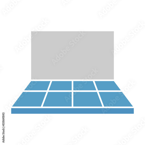 Tile floor inside room vector icon design in perspective view. That finishing material for paving or laying to decoration interior and exterior i.e.bathroom, kitchen, toilet and laundry room.