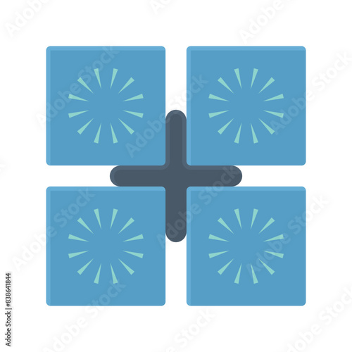 Tile spacer vector icon. Cross shape plastic for tiler worker using in construction and renovation work. To installation in gap of ceramic tile on floor and wall in bathroom, kitchen of home building.