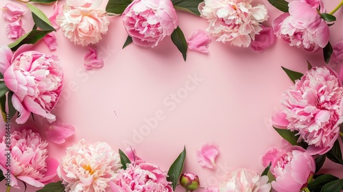 Elegant blooms arranged in a rectangular shape on a vibrant background, forming a captivating frame with negative space in the center.