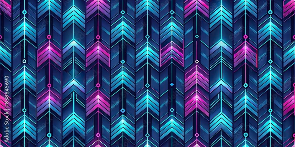 Futuristic arrow techwear seamless pattern design for cyberpunk scifi ...