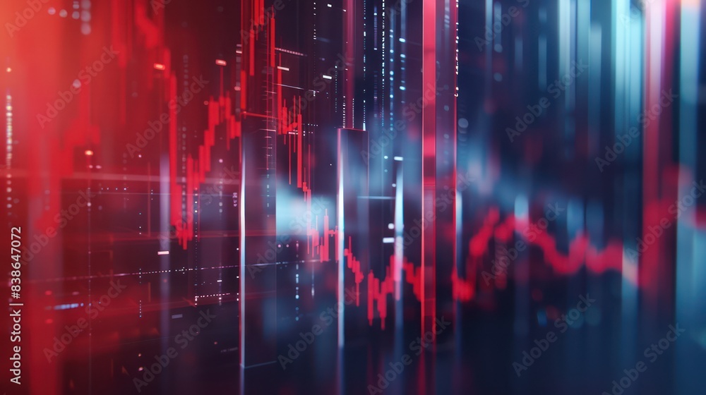 Obraz premium Candlestick screen light statistics, trade background technology and finance.