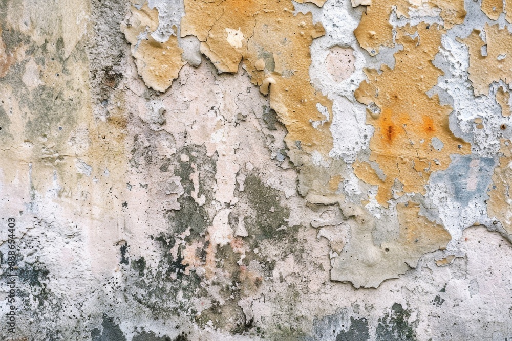 Fototapeta premium Wall with mold and moisture stains, old building