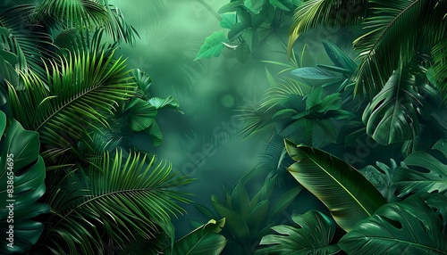 A lush green jungle with many leaves and plants