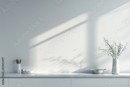 copyspace clean indoor home interior with shadow from the sunlight