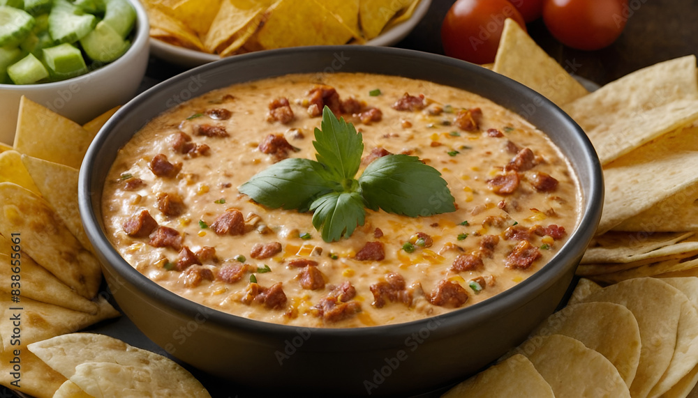 chorizo queso dip with tortilla chips chorizo queso dip with tortilla chips