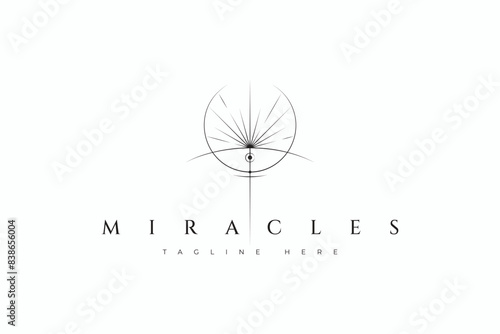 Miracle Sacred Geometric Logo Abstract Illustration of Light Eclipse for Fashion Brand Identity