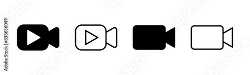 Video icon set. video camera icon vector. movie sign. cinema