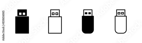 Usb icon set. Flash disk icon vector