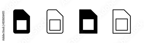 Sim card icon set. dual sim card icon vector