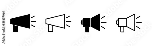 Megaphone icon set. Loudspeaker icon vector.