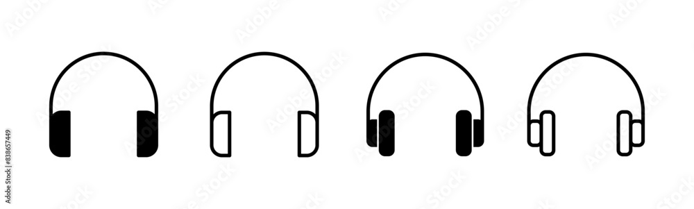 Headphone icon set. Headvector icon symbols Headphone icon set. Headvector icon symbols